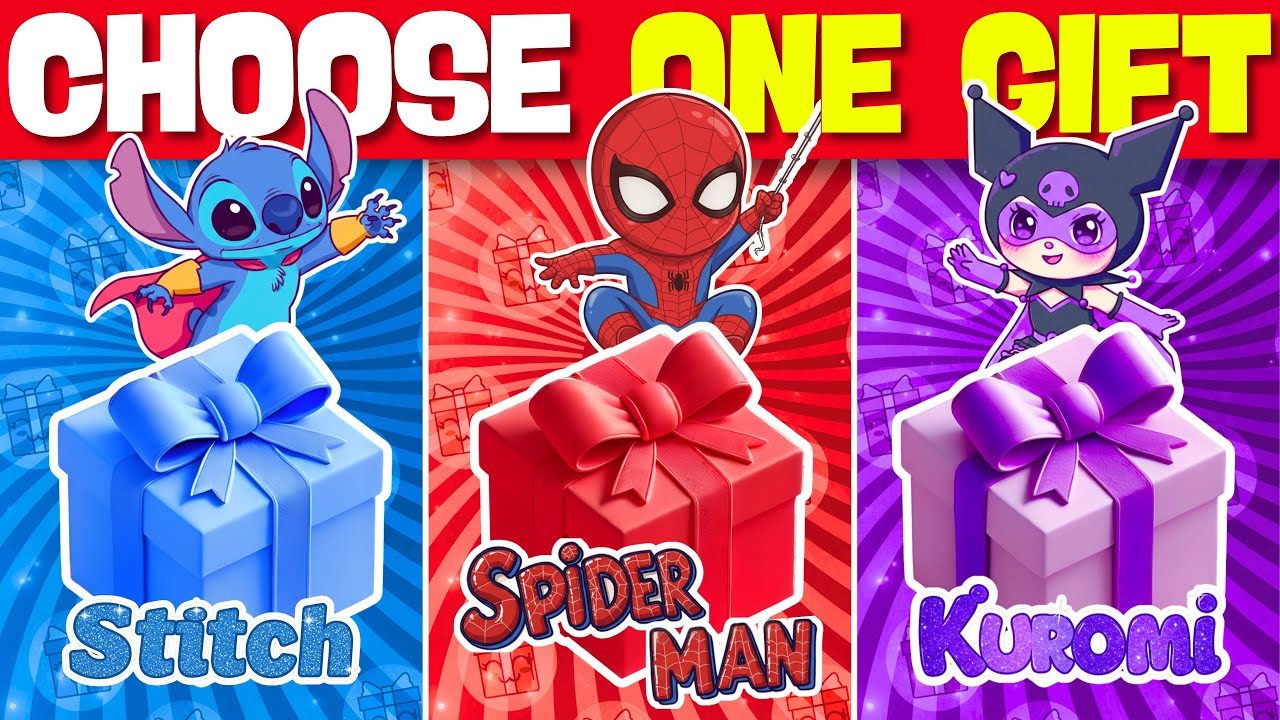 Choose Your Gift! 🎁 Stitch, Spider-Man, or Kuromi – Which One is Made for You? 💙❤️🖤