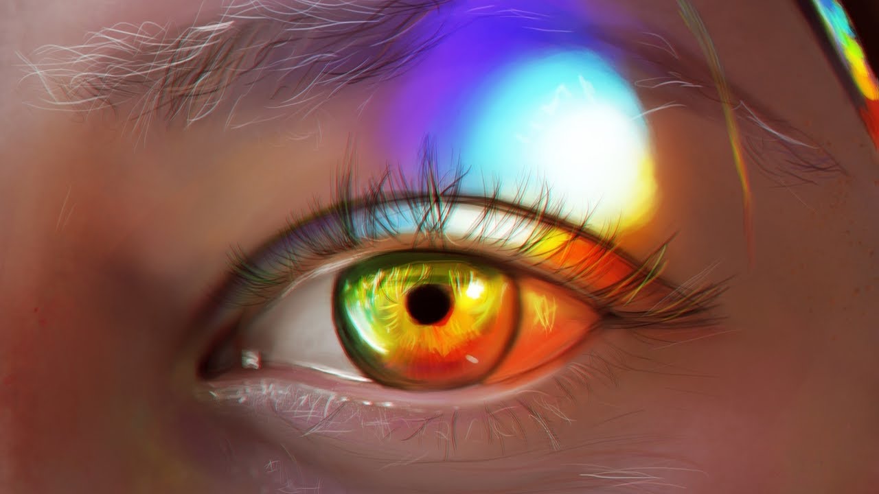 Digital  Painting Rainbow eye By Ahmed karam