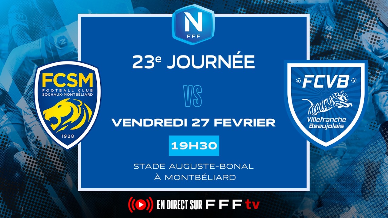 J23 I FC Sochaux-Montbéliard vs FC Villefranche B en direct (19H15) I National 2025-2026