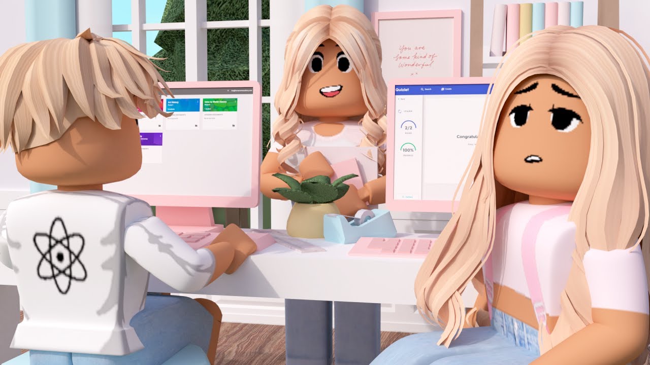 HomeSchool Online Morning Routine!! *Very BUSY...CHAOS!* Bloxburg Family Roleplay
