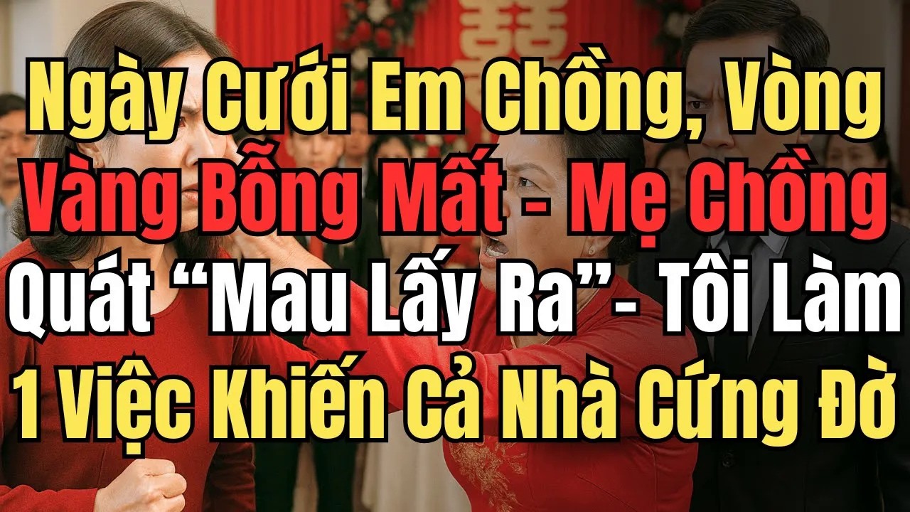 Ngày Cưới Em Chồng, Vòng Vàng Mất – Mẹ Chồng Quát “Mau Lấy Ra!”– Tôi Làm 1 Việc Khiến Cả Nhà Cứng Đờ
