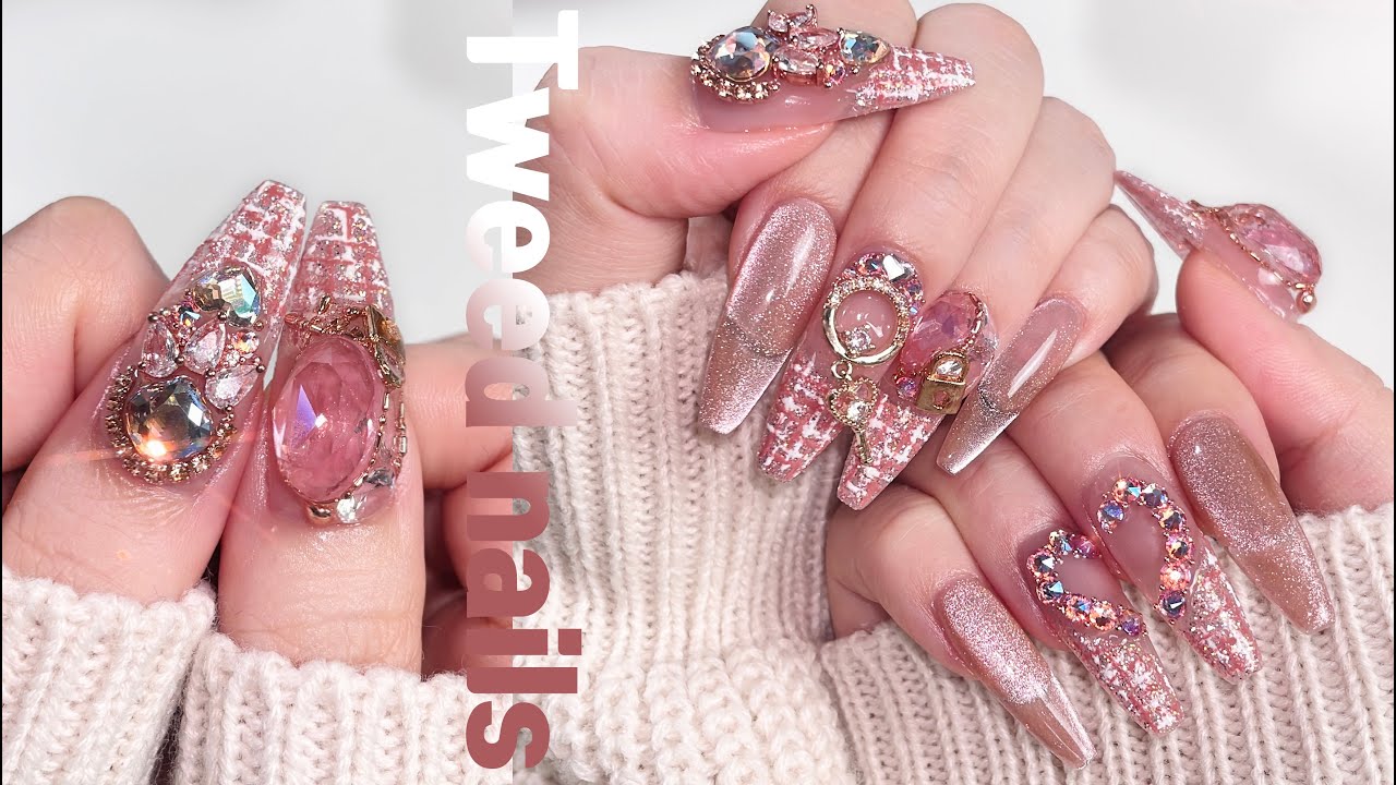 твид маникюр💖 Омбре на французских ногтях / гелевое наращивание /зимние ногти