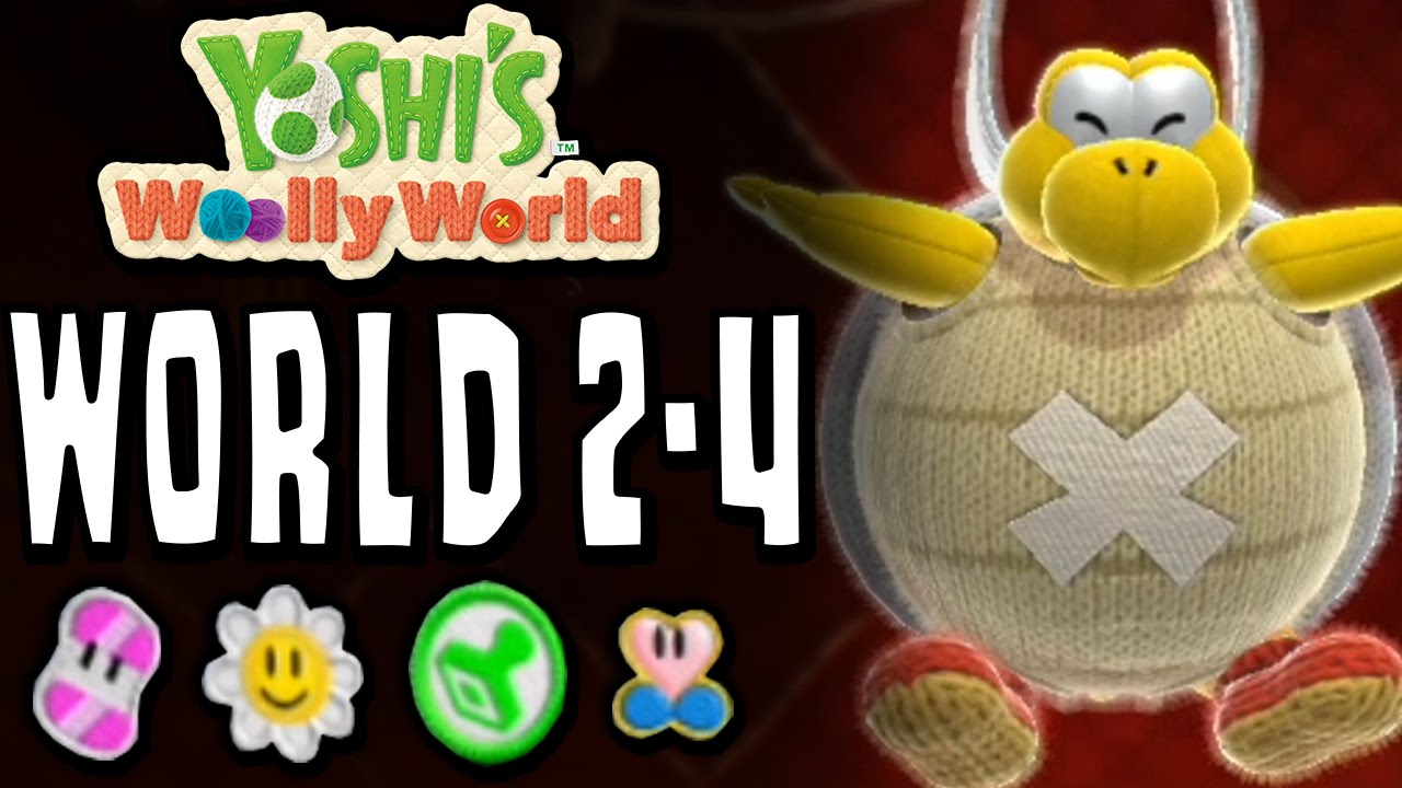 Yoshi's Woolly World: Level 2-4 | 100% (Sunny Flowers, Stamp Patches, Wonder Wools & Full Health)