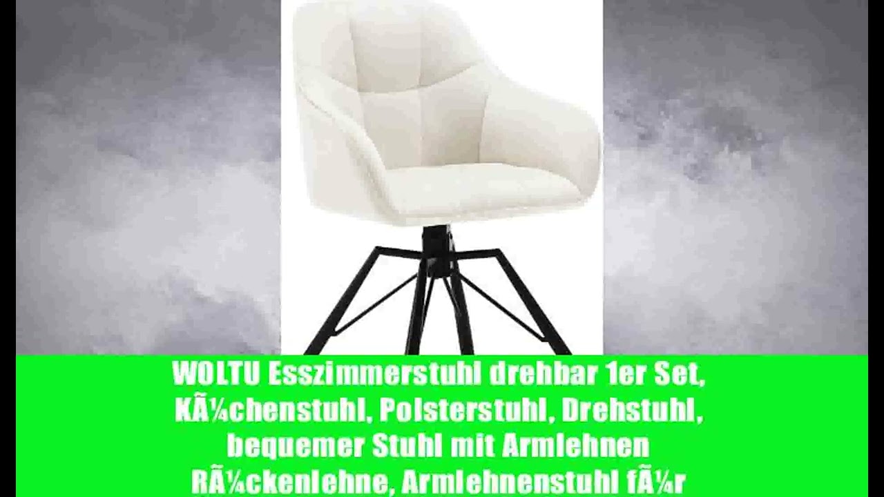 WOLTU Esszimmerstuhl drehbar 1er Set, KÃ¼chenstuhl, Polsterstuhl, Drehstuhl, bequemer Stuhl mit