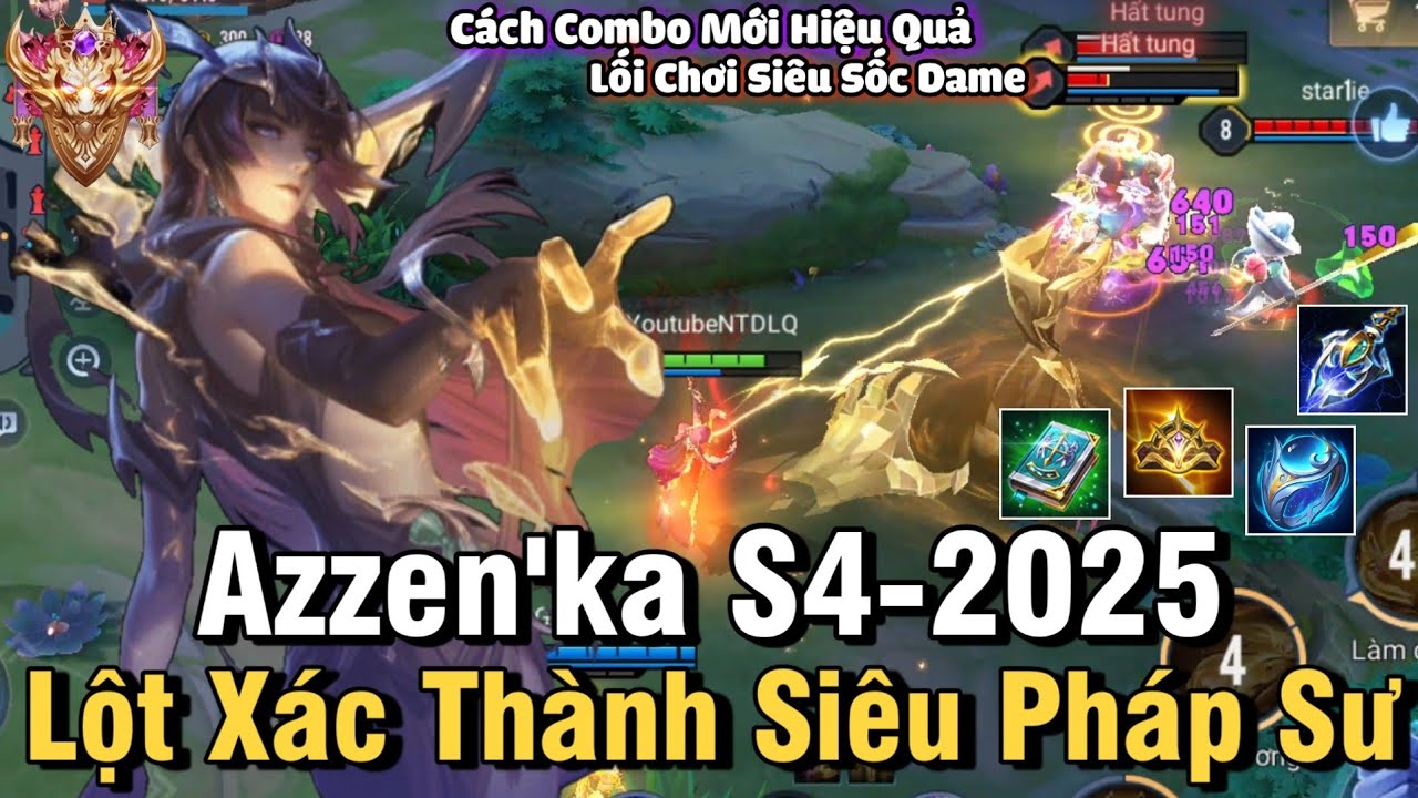 Azzen'ka S4 2025 Li&ecirc;n Qu&acirc;n Mobile | C&aacute;ch Chơi, L&ecirc;n Đồ Ph&ugrave; Hiệu Bảng Ngọc Cho Azzen'ka S4 2025 Đi Mid