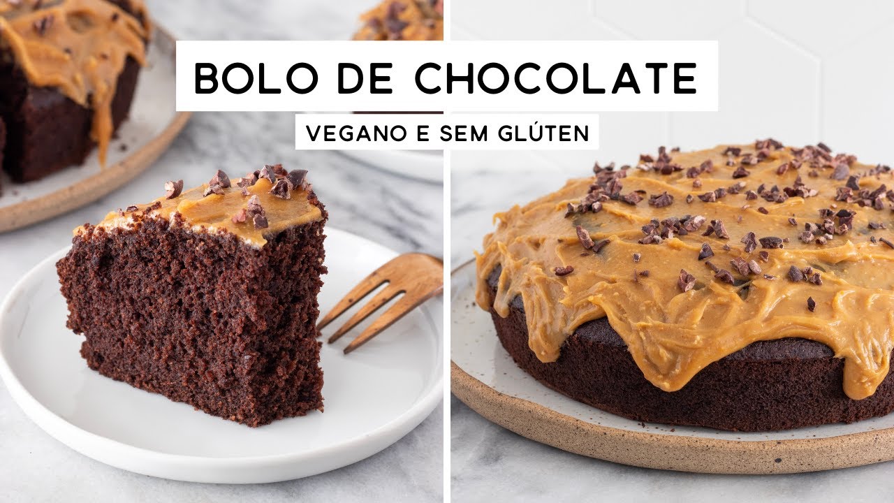 BOLO DE CHOCOLATE SEM GLÚTEN E VEGANO
