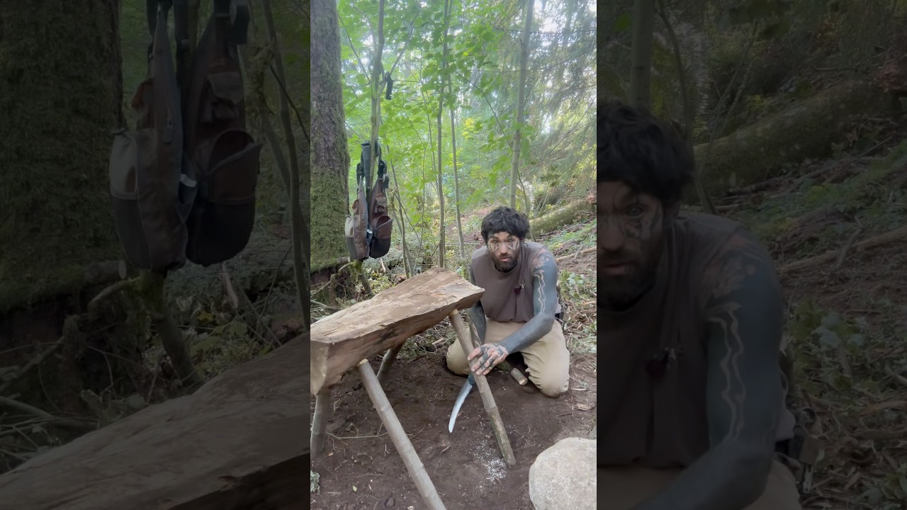 Building a primitive sawhorse