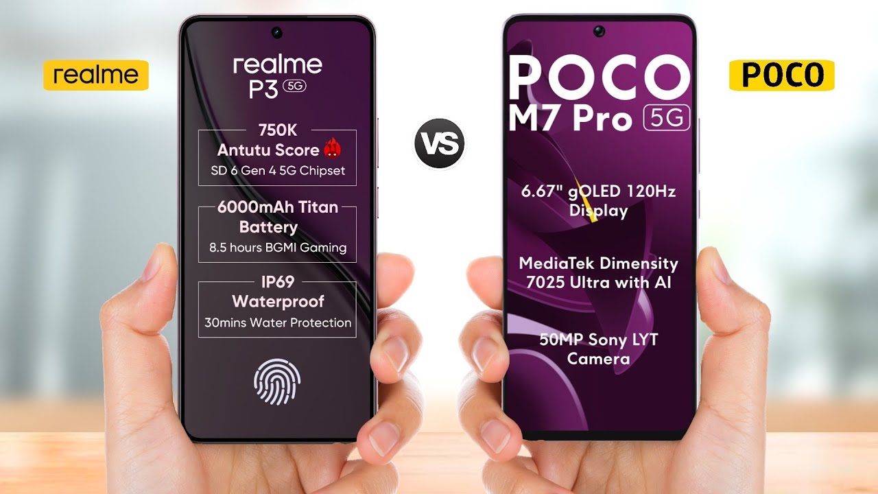 Realme P3 5g vs Poco M7 Pro 5g || Full Comparison