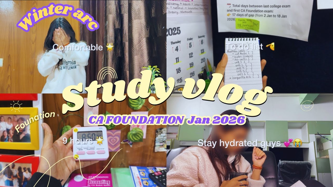 A day life of CA Foundation Jan 26 aspirant📚🕰 | 8hours+ Study Vlog🫶🏻🎀 | #cajourney #caaspirant