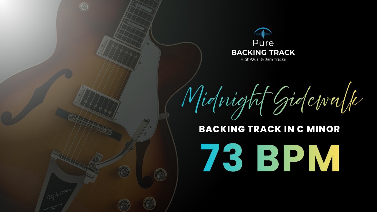 🎸C Minor Smooth Jazz Backing Track - 73 BPM | Midnight Sidewalk Guitar Jam Track