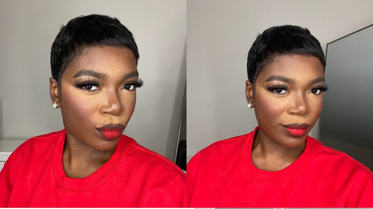 SOFT GLAM MAKEUP TUTORIAL FOR WOC + BEGINNERS | EYEBROWS INCLUDED | BEST RED LIP FOR DARK SKIN WOMEN