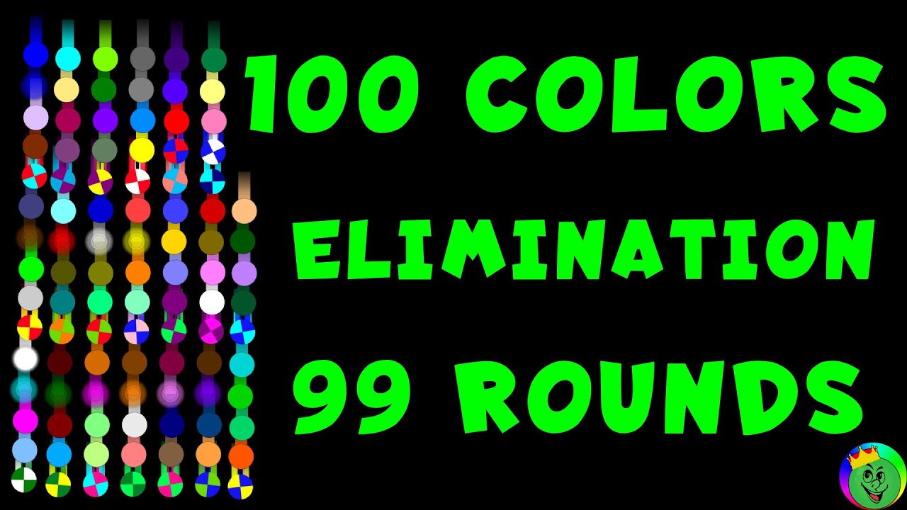 Epic 100 Colors Elimination Marble Race with 99 rounds