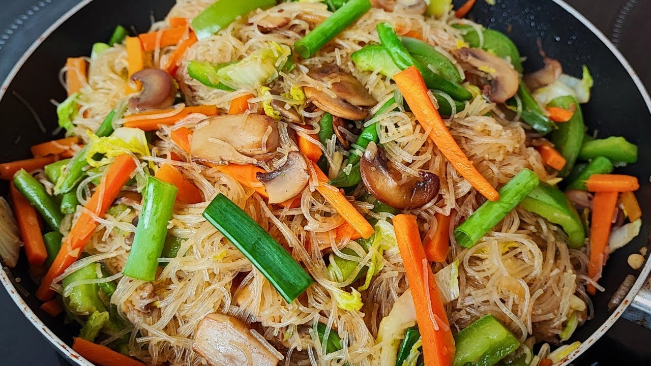 Rainbow Filipino Noodle Recipe: Easy and Simple Vegan Pancit Bihon Guisado | ASMR Cooking