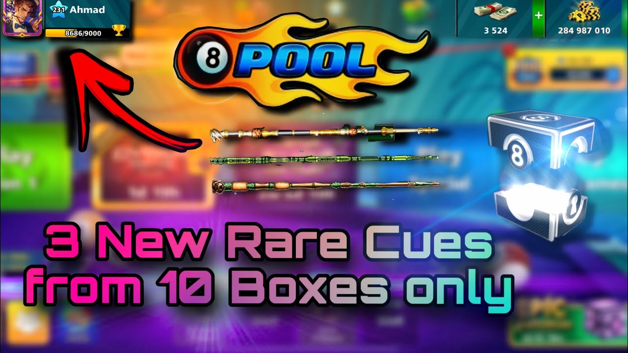10 Rare Boxes Opening in 8 Ball Pool 😱 | 3 New Rare Cues Found!