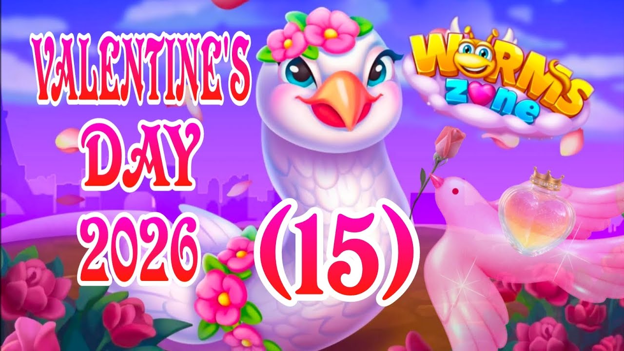 💘🌹 Worms Zone.io Valentine's Day 2026 (15) 💘🌹 by 4Games_#1181