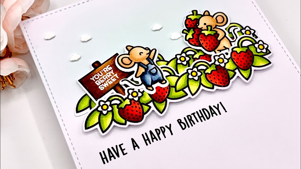 BIRTHDAY CARD: Lawn Fawn - Berry Special