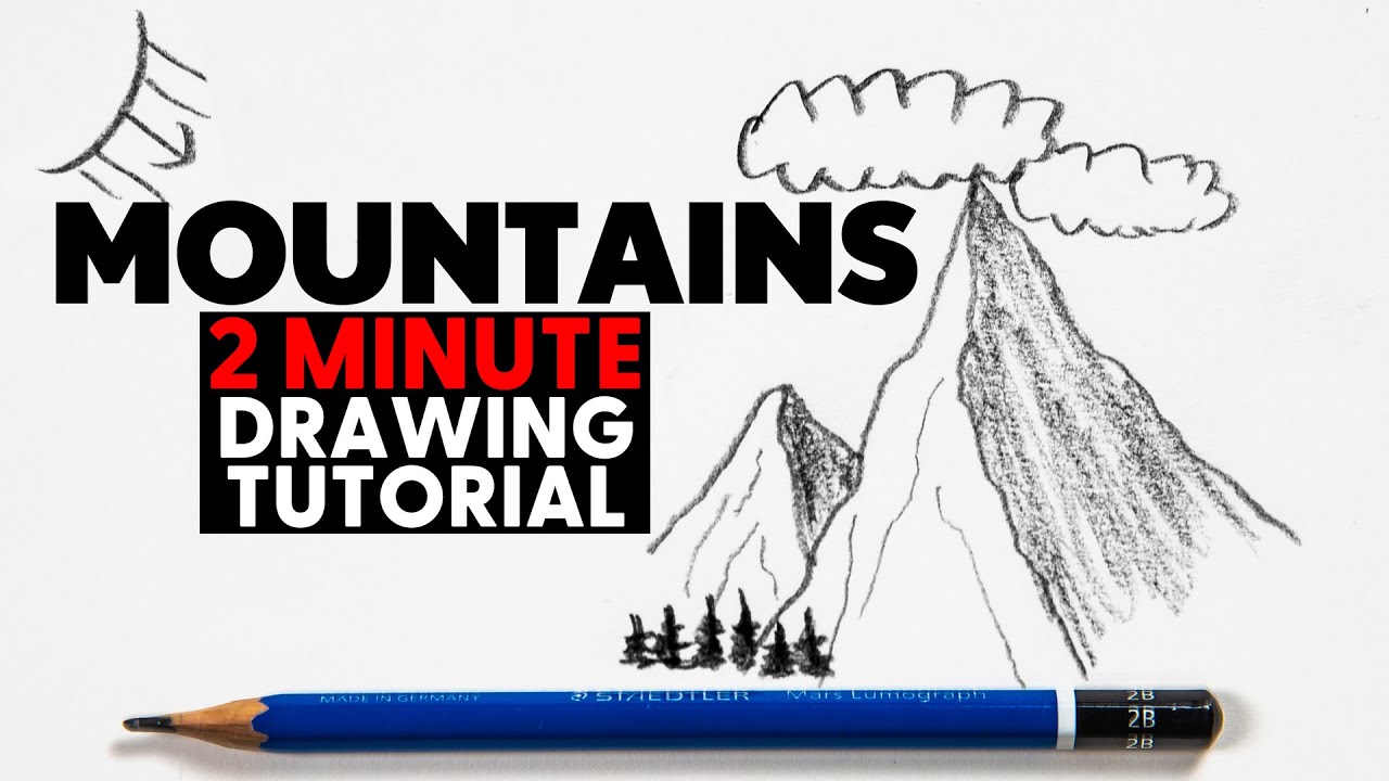LEARN To Draw Mountains In  2 MINUTES For Beginners!