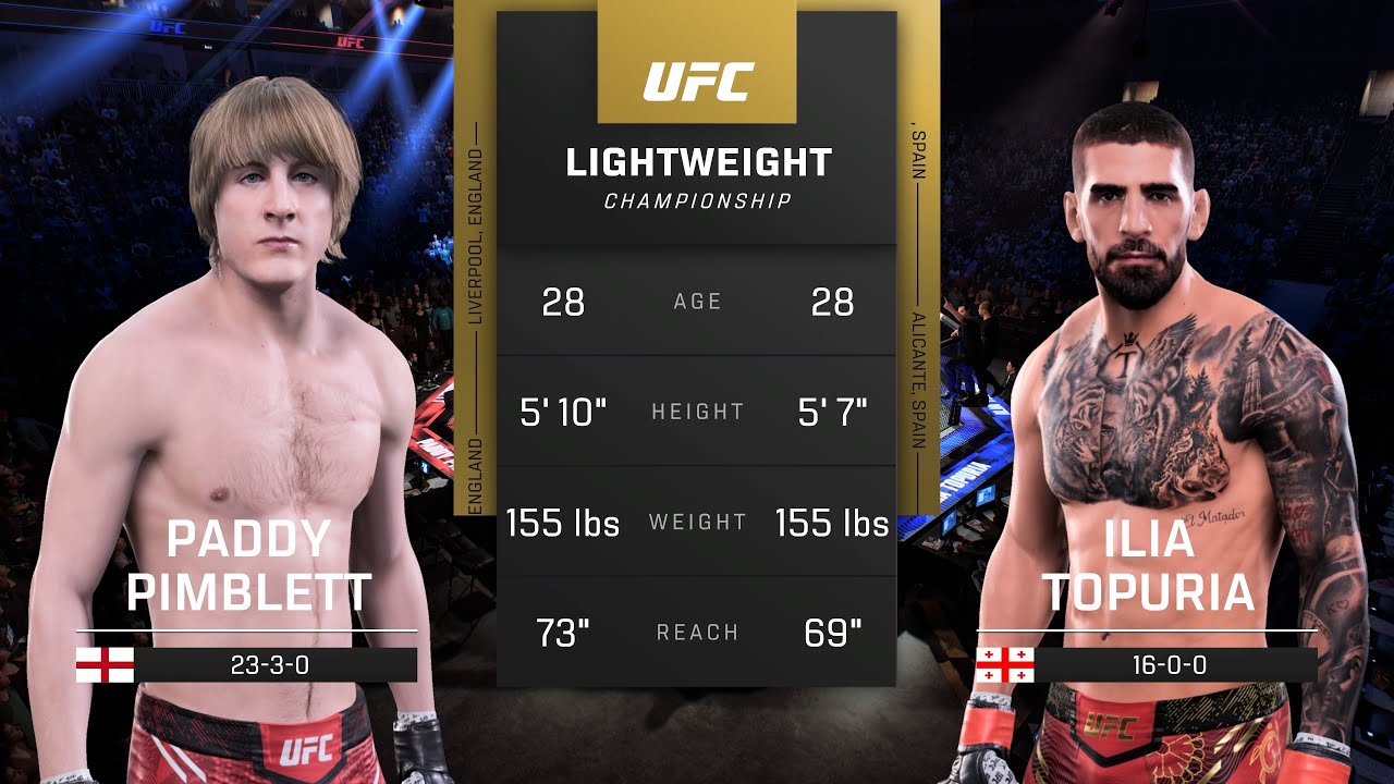 Paddy Pimblett vs Ilia Topuria 2 | FULL FIGHT