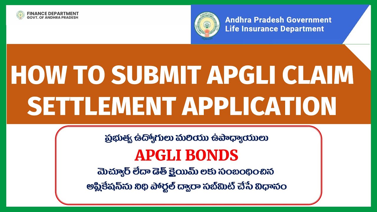 HOW TO SUBMIT APGLI CLAIM SETTLEMENT APPLICATION