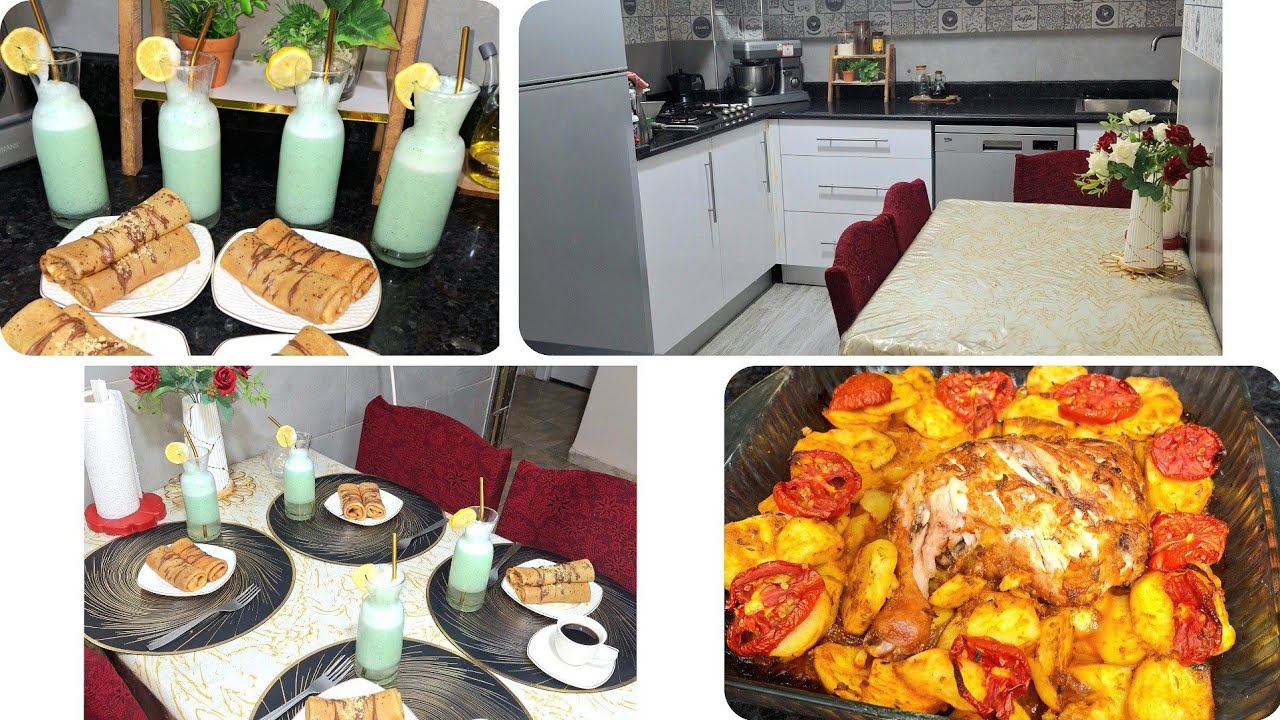 روتين اول يوم عطلة🥰بطاطا كوشة بالدجاج/عصير باناشي موخيطو بليكراب😋عيشي وحبي الحياة لتحبك🥰