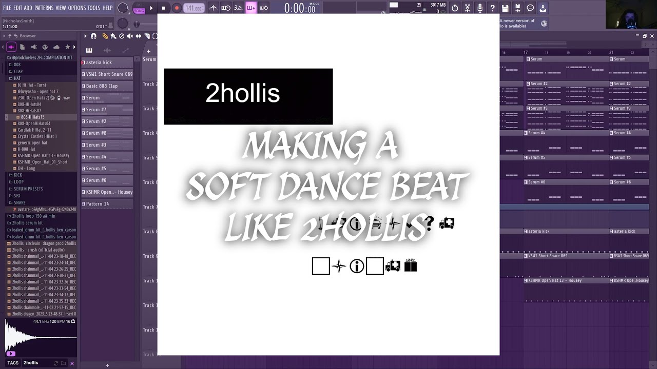 MAKING A SOFT DANCE BEAT LIKE 2HOLLIS (TWO BAD, WHIPLASH, ETC) *FL STUDIO