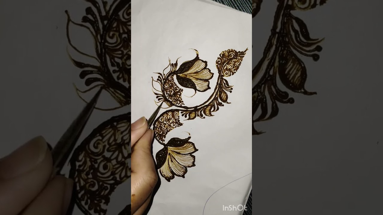 New floral gulf design | leaf mehndi design for hands |shaded flower mehndi design