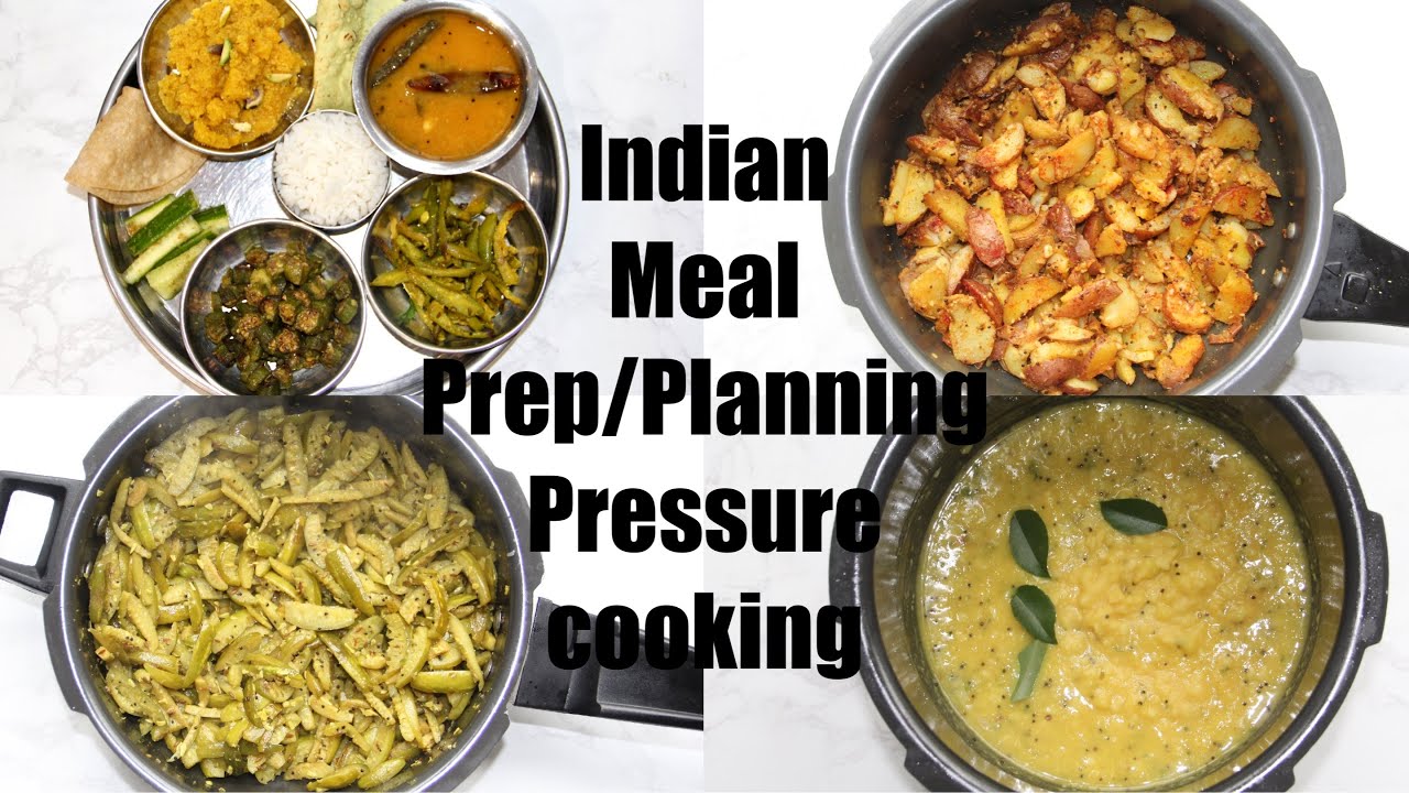 How to Indian Meal Prep/Planning with Pressure Cooking Sabji/Shaak Daal Video Recipe | Bhavna