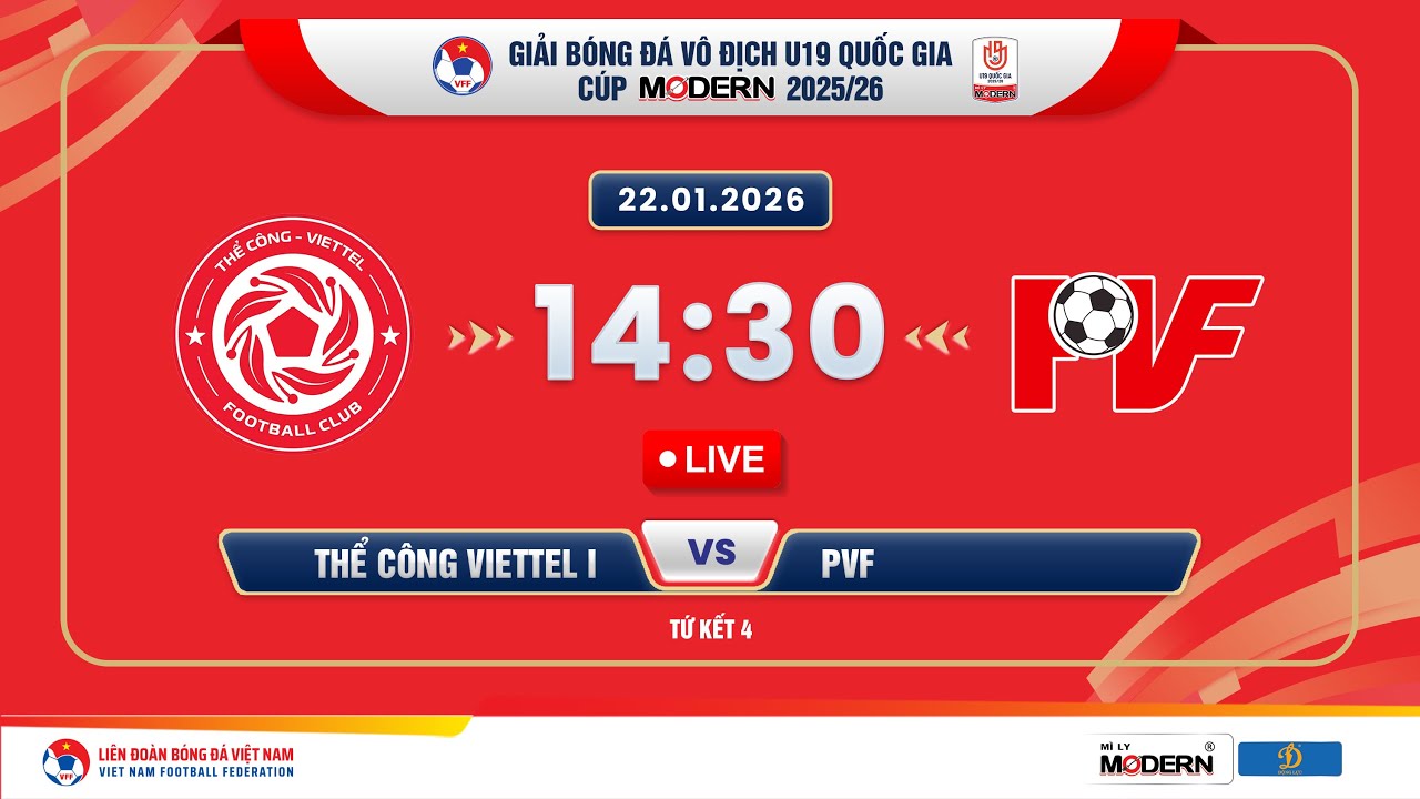 🔴Trực tiếp: Thể Công Viettel I vs PVF |14:30-22.01.2026| GIẢI BÓNG ĐÁ U19 VĐQG - CÚP MODERN 2025/26