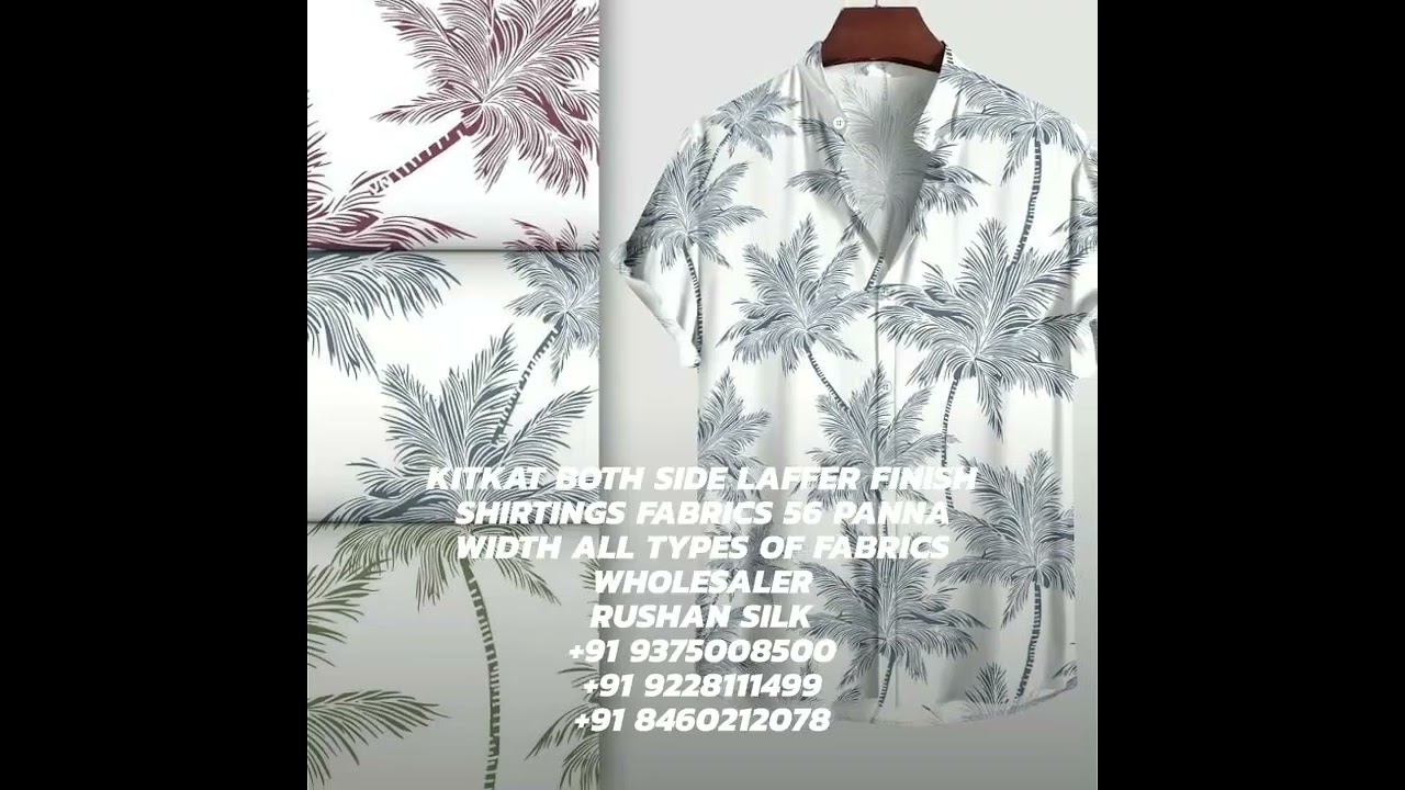 Kitkat Both Side Laffer Finish Shirting Fabrics 56 Panna Width Printed Fabric Wholesaler Rushan Silk