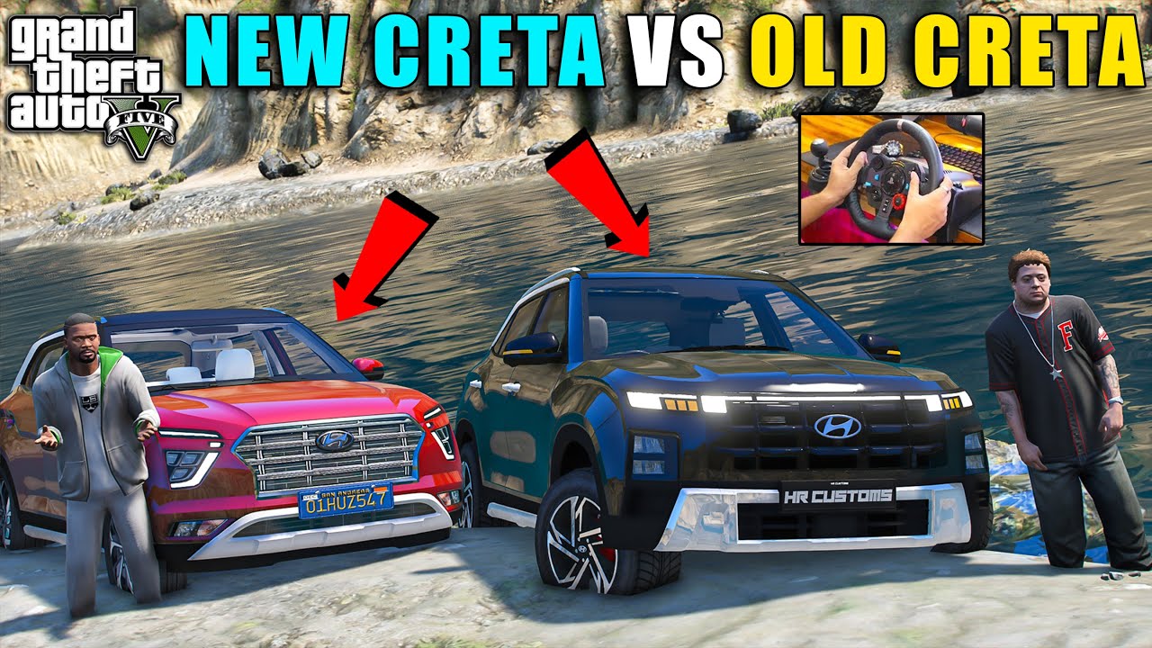 GTA 5 : JIMMY NEW HYUNDAI CRETA VS KALUWA OLD MODEL HYUNDAI CRETA OFFROADING WITH LOGITECH G29