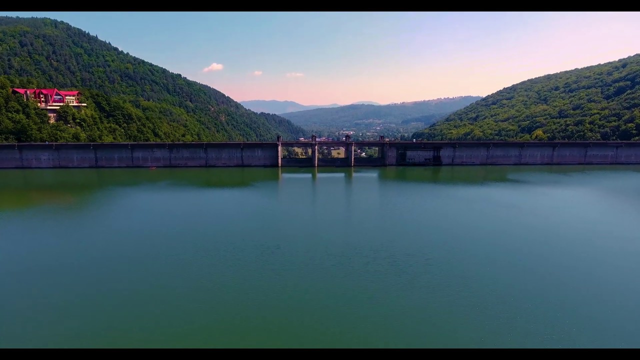Drone view over Darmanesti during summertime