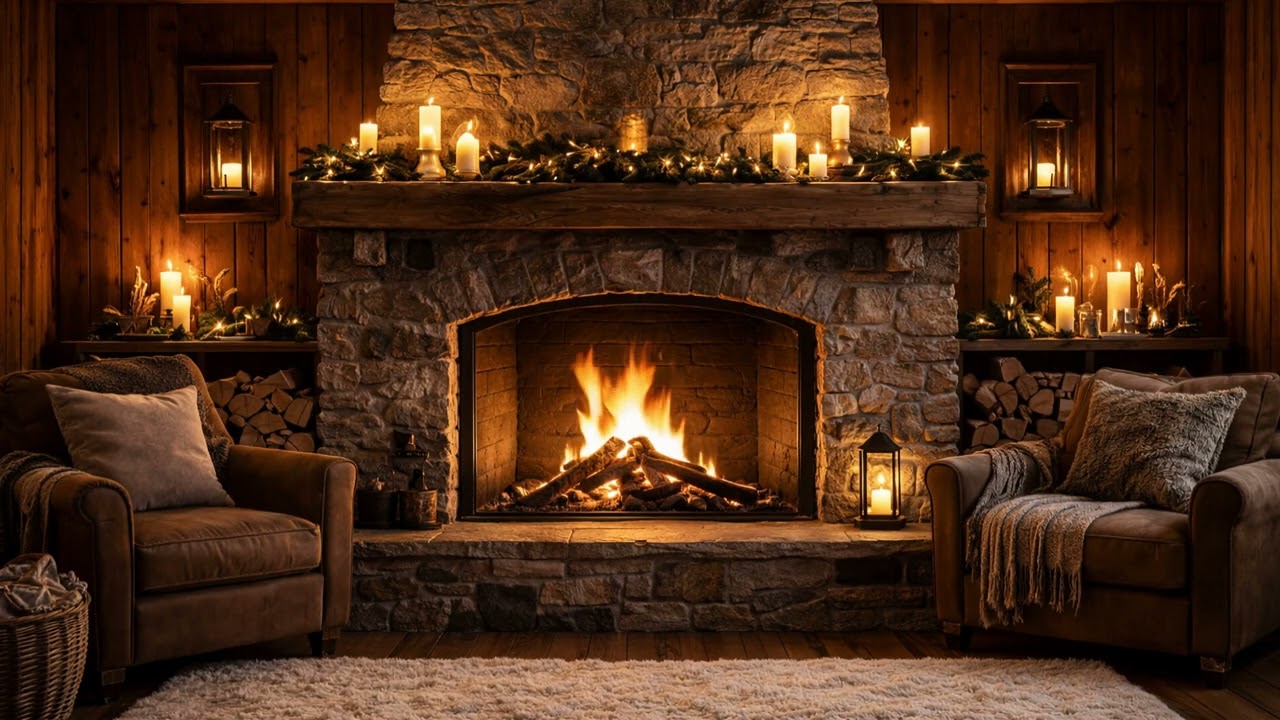 Fireplace in a cozy room
