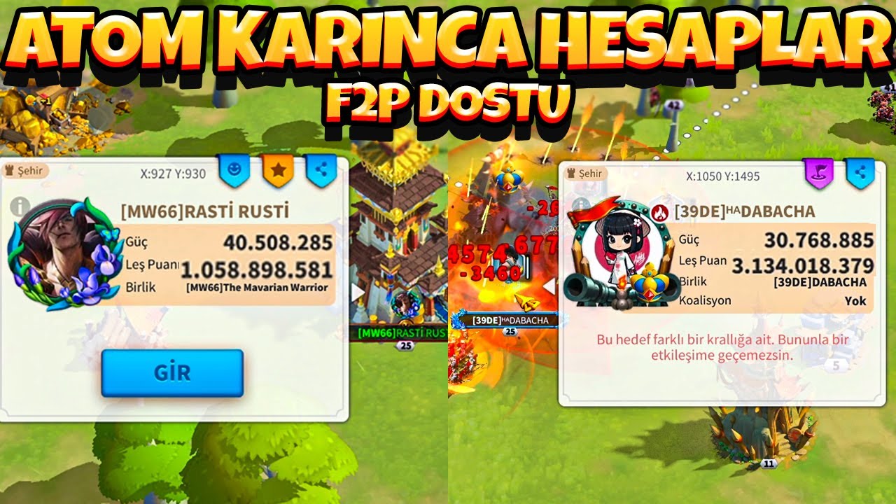 Tek Kıta Oynayarak Muhteşem İşler Yapan Atom Karınca Hesap İncelemesi - Rise of Kingdoms
