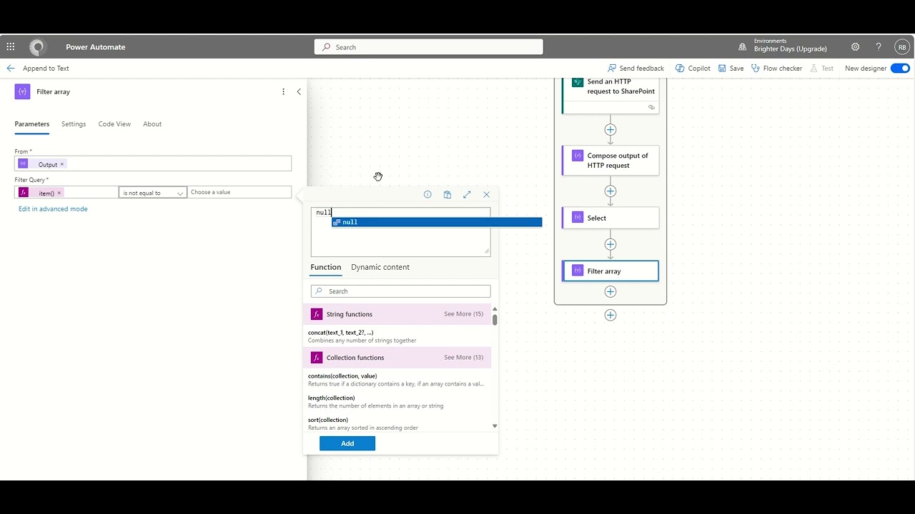 Power Automate Get Append to Text Values from a Multiline Column
