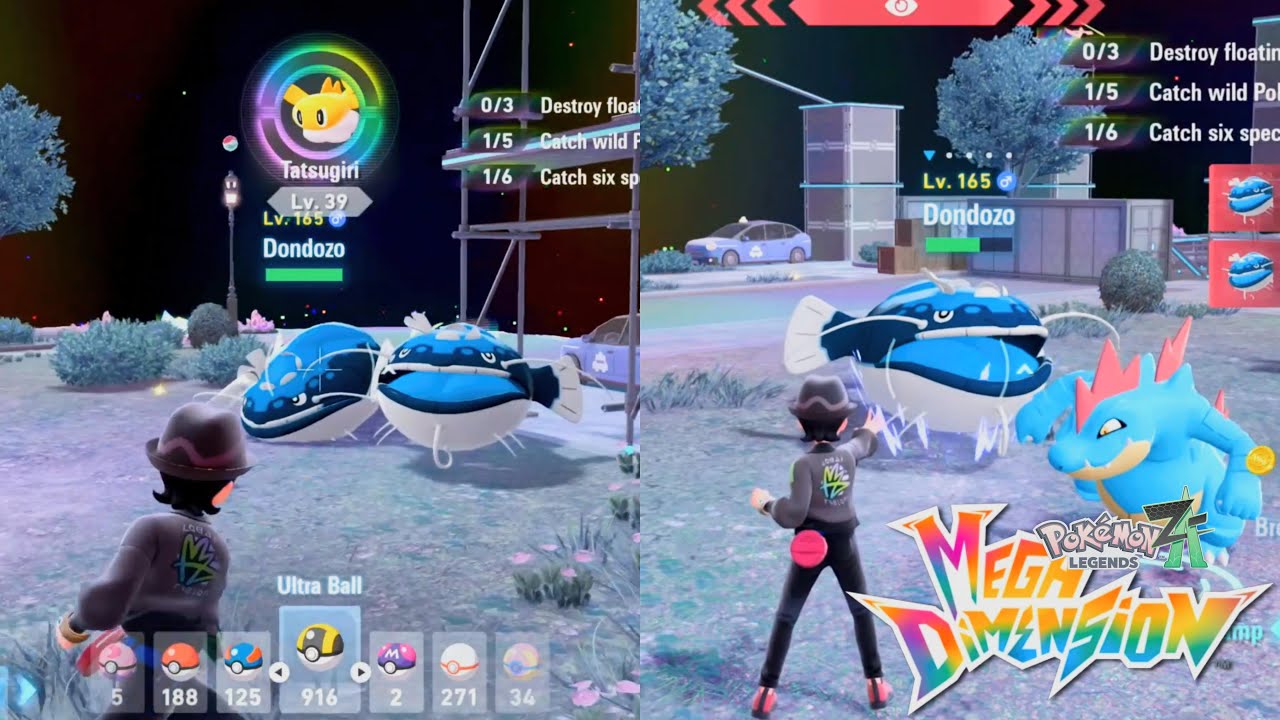 Pok&eacute;mon Legends Z-A Mega Dimension: Catching Dondozo & Tatsugiri, Hyperspace Wild Zone Lv.170