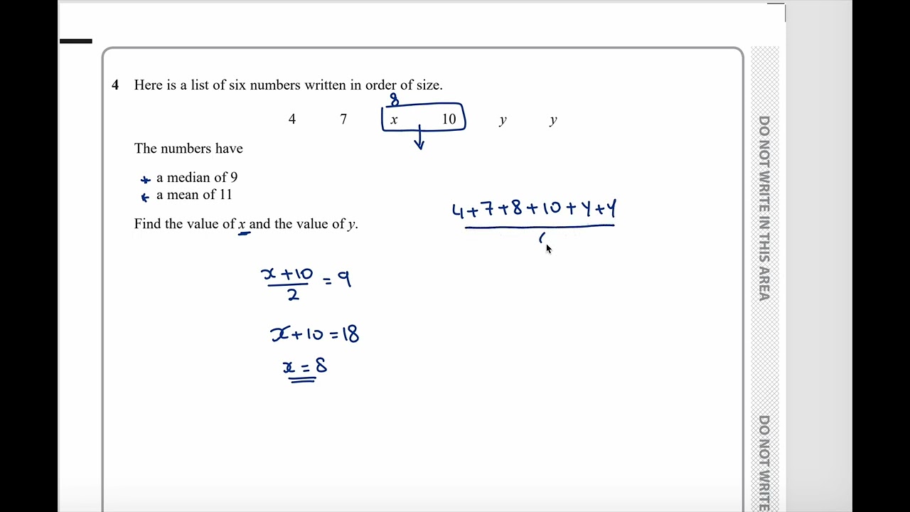 Edexcel IGCSE 4MA1/1H Oct/Nov 2020 – Q[4] | [FINID NUMBERS - STATISTICS ] Explained Step by Step