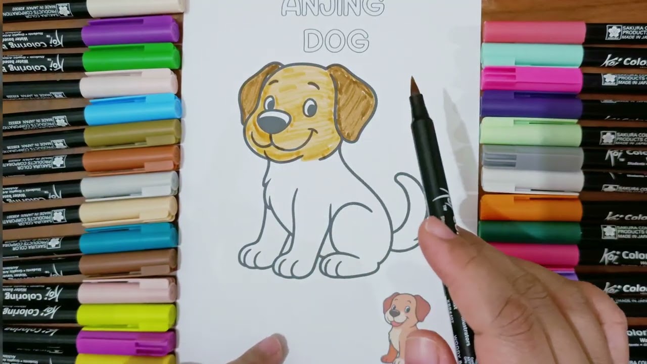 LET'S COLORING CUTE DOG PUPPY | PAINTING ANIMAL #satisfying #forkids #fun