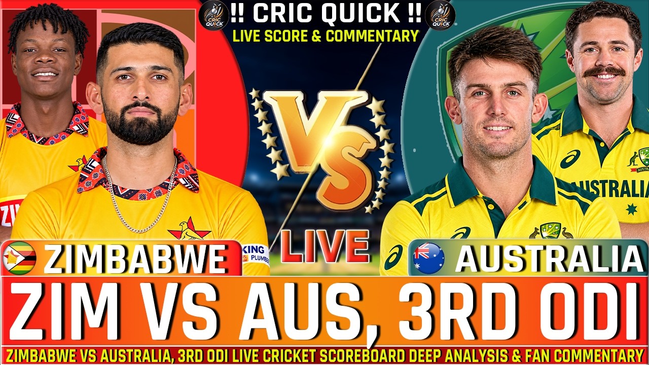 🔴LIVE: AUS vs ZIM 3rd ODI Fan Commentary | Australia vs Zimbabwe | Live Cricket Match Today