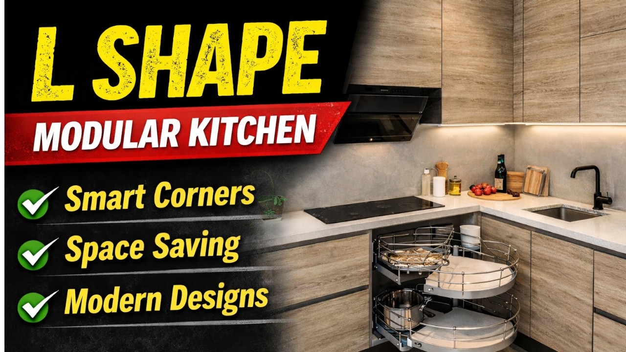 L Shape Modular Kitchen Design Ideas  | Smart Corner Kitchen Layouts for Modern Homes