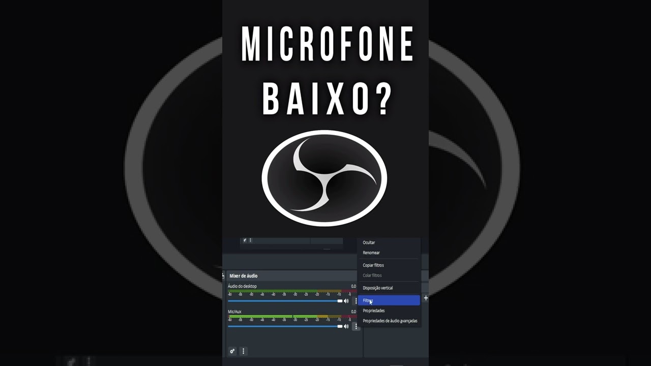 MICROFONE BAIXO NO OBS EM LIVES E GRAVA&Ccedil;&Otilde;ES - SOLU&Ccedil;&Atilde;O