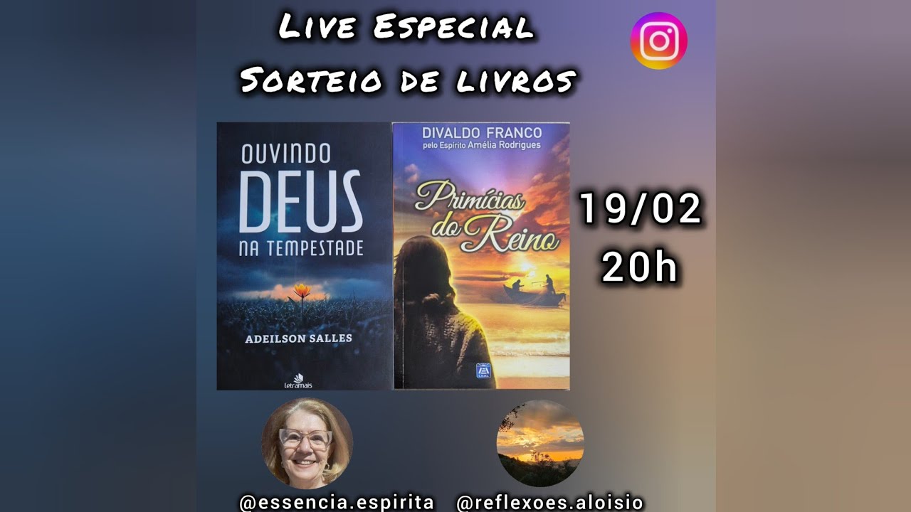 LIVE ESPECIAL SORTEIO DE LIVROS - 19.02.26- 20h. 