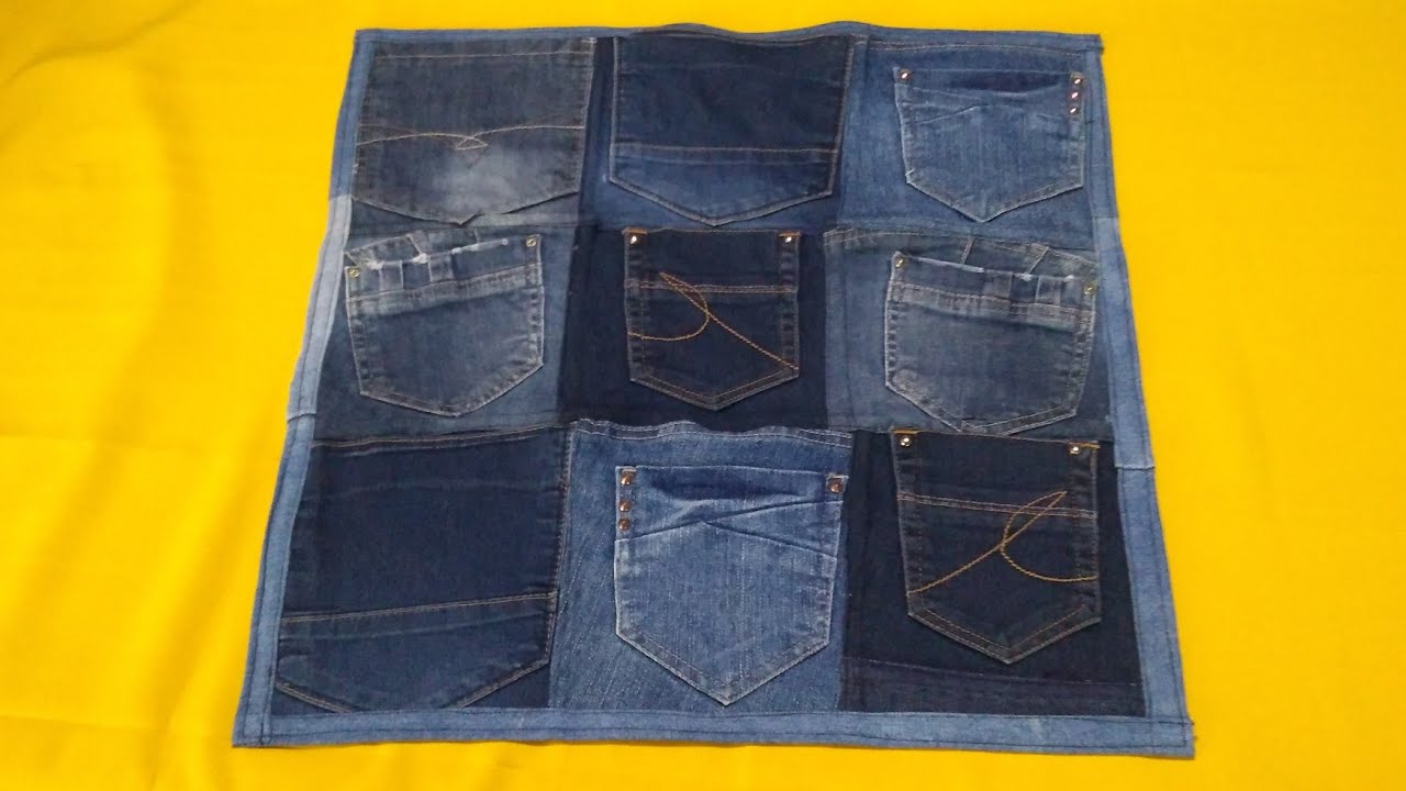 TAPETE JEANS USADO  FEITO COM OS BOLSOS #video4