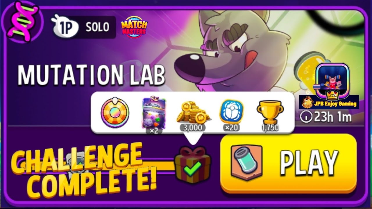 Mutation Lab Solo Challenge/300 DNA /4600 Score/ Match Masters