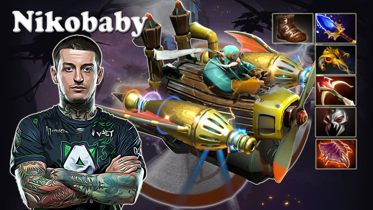 Nikobaby - Gyrocopter Safelane with Handsken Nyx Assassin | Dota 2 7.29d Gameplay