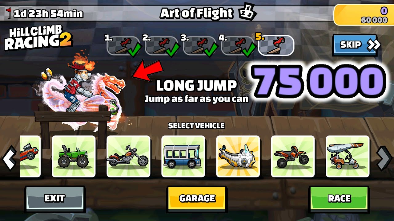 HILL CLIMB RACING 2 - 75000 POINTS 🔥 in ART OF FLIGHT TEAM EVENT