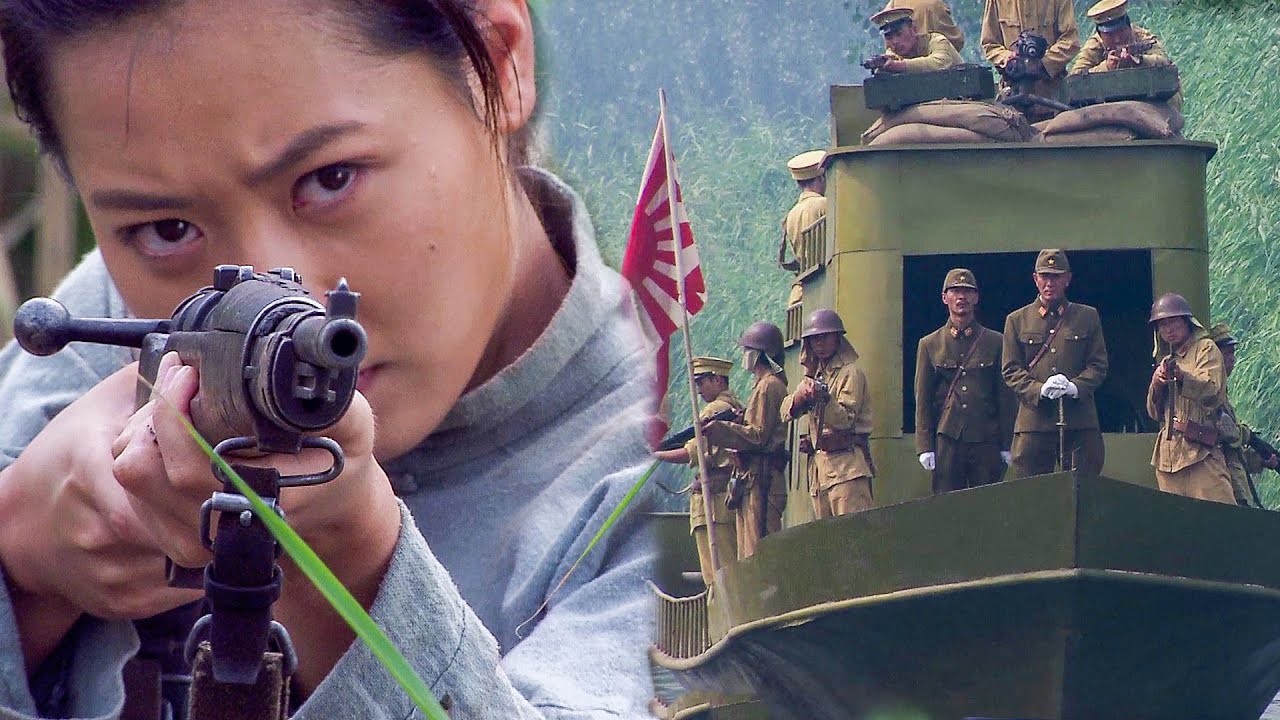 游擊美女發現日軍駕船來掃蕩，獨自1人就對著100名日軍開槍，成功協助大部隊轉移！【抗日】
