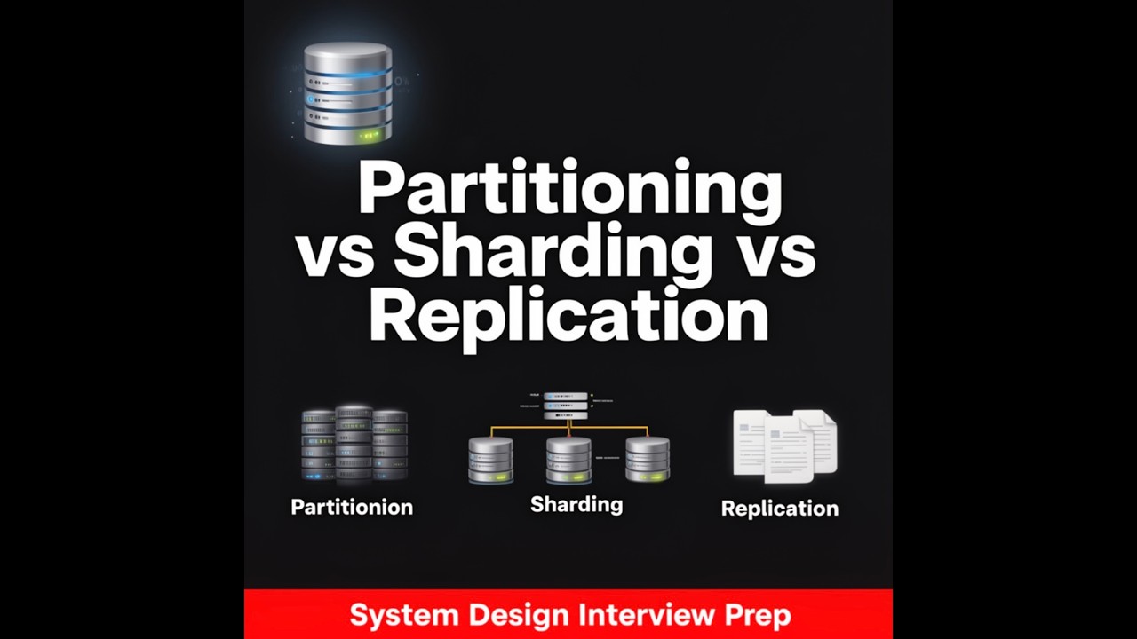 Partitioning vs Sharding vs Replication – Explained in 5 Minutes for Interviews