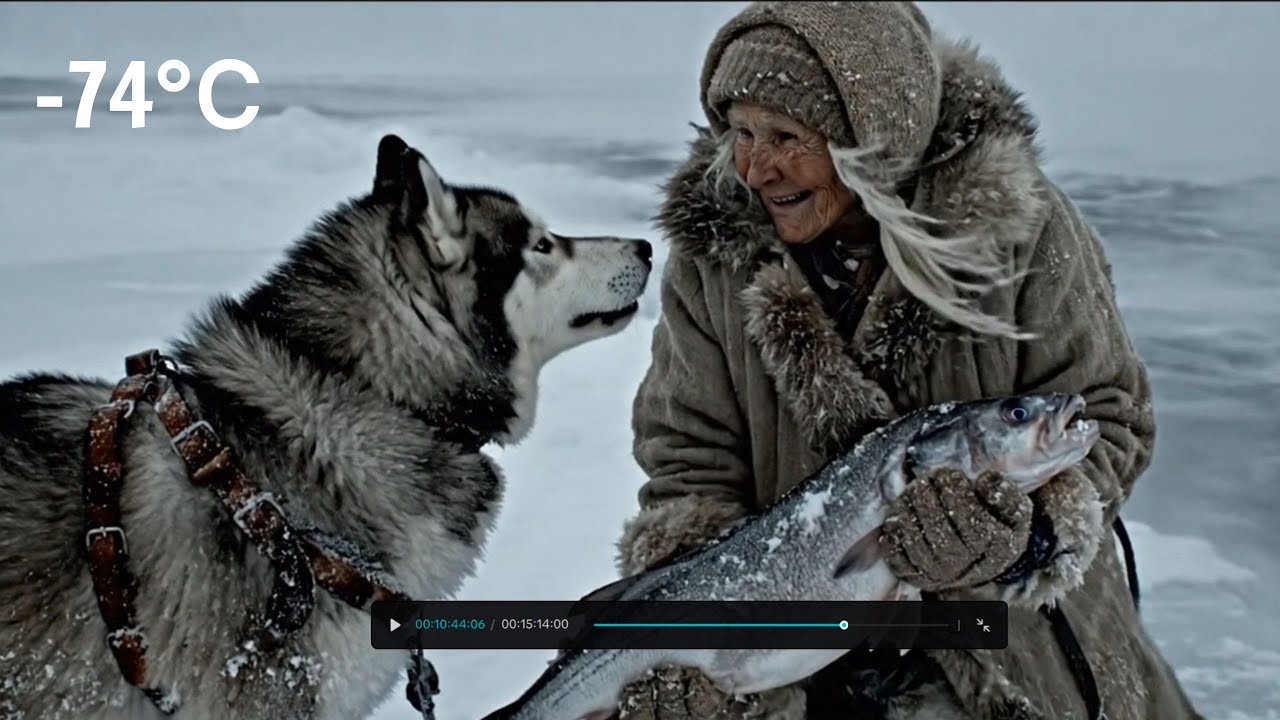 Koda Falls Into Freezing Water | 80 Year-Old Grandma - Winter Survival Alone at -74°C