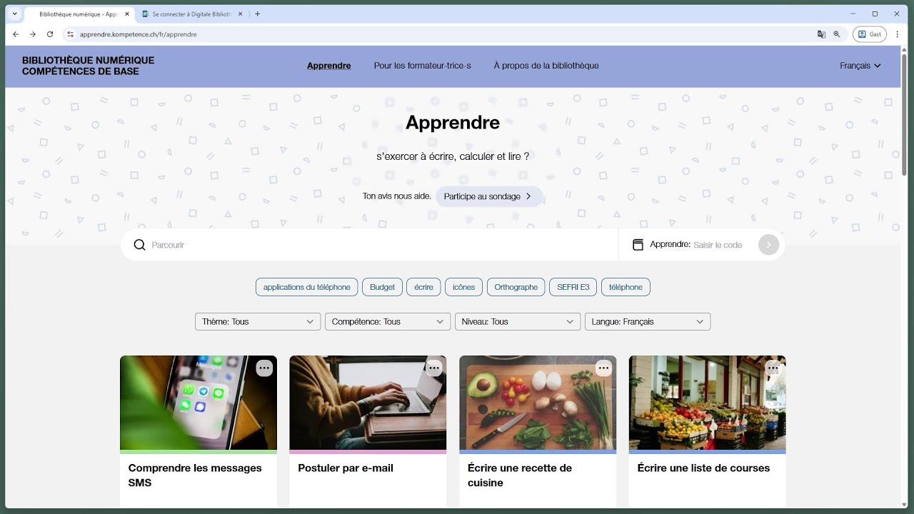 FR: Bibliothèque numérique compétences de base