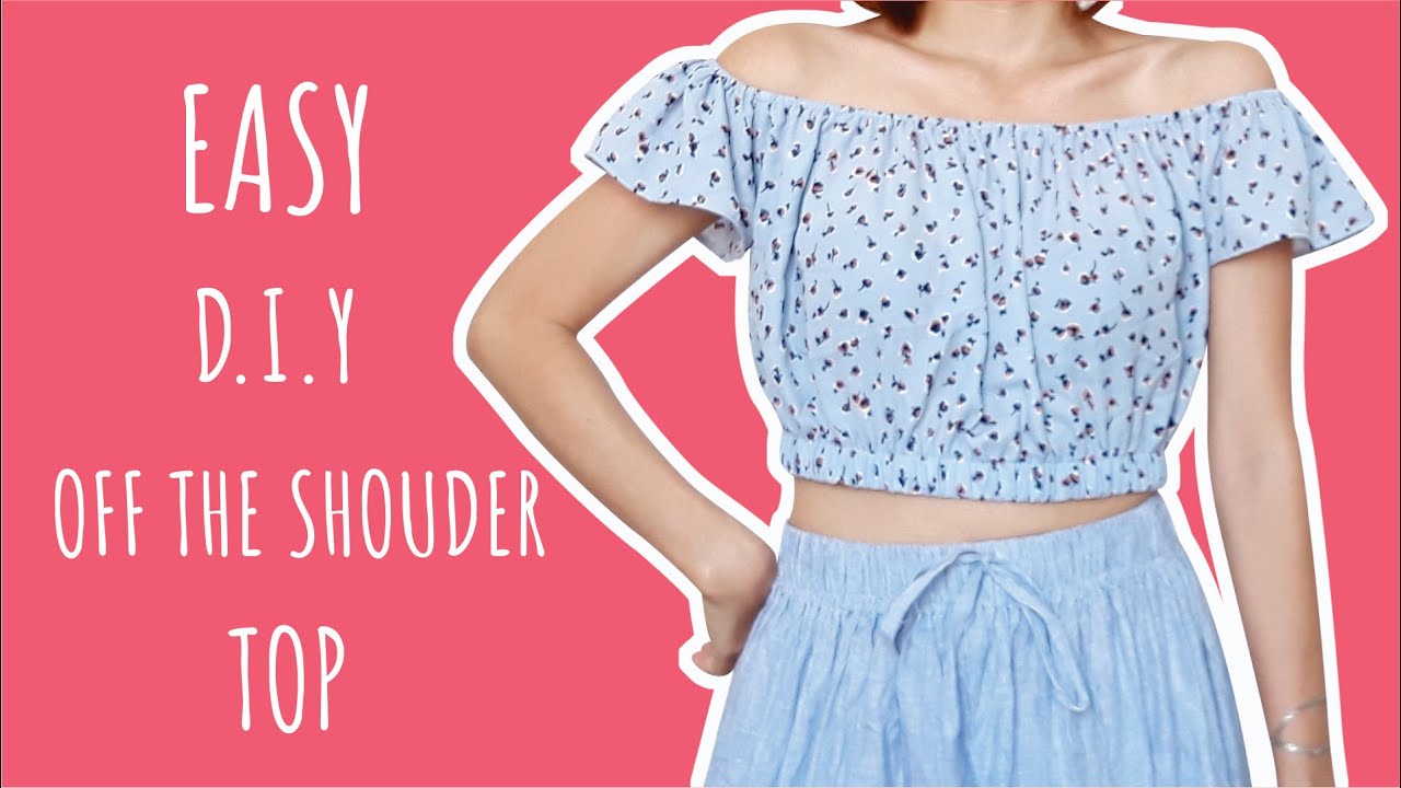DIY Off The Shouder Crop Top | Easy Sewing Clothes